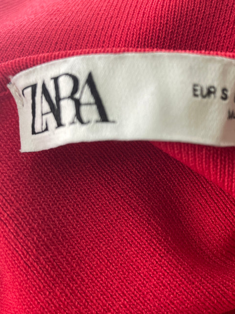 Vestido Zara Cruzado Tiras Rojo - Talla S