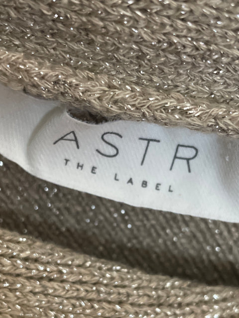 Blusa Astr The Label Liso Brillo Oneshoulder Beige - Talla XS