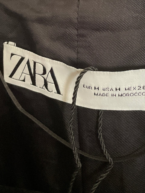 Chaqueta Zara Cuello v Botones Negro - Talla M