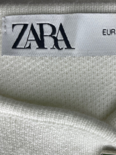 Blusa Zara Sin mangas Crop Blanco - Talla XS