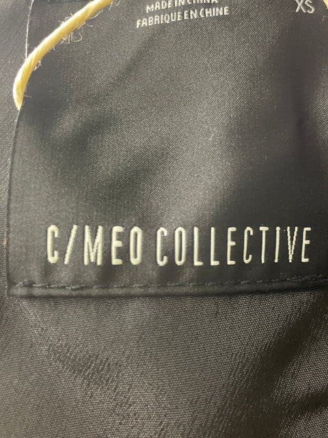 Vestido C/meo Collective Strapless Texturizado Vuelos Negro - Talla XS