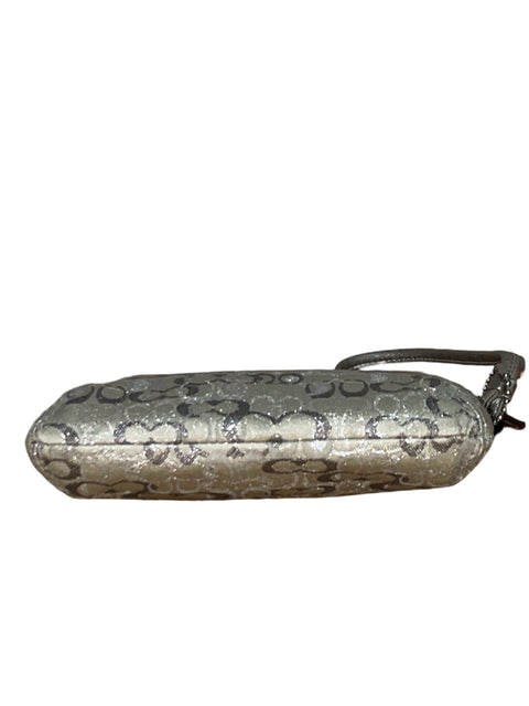Cartera Coach Corner Zip Wristlet Mini Plateado - Talla U