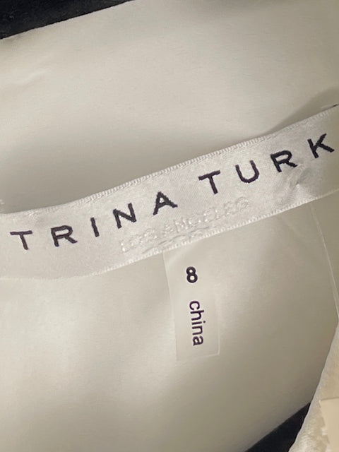 Vestido Trina Turk Lentejuelas Midi Blanco - Talla 8