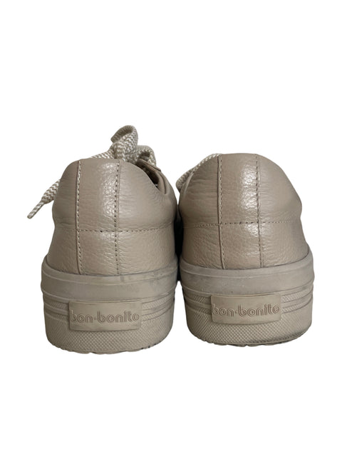 Zapatilla Bon Bonite Plataforma Cordones Beige - Talla 40