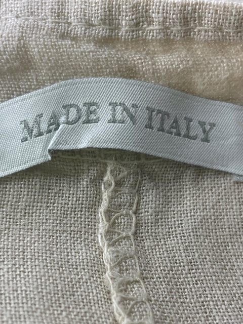 Vestido Made In Italy Sin mangas Ruchas Cuello v Beige - Talla L