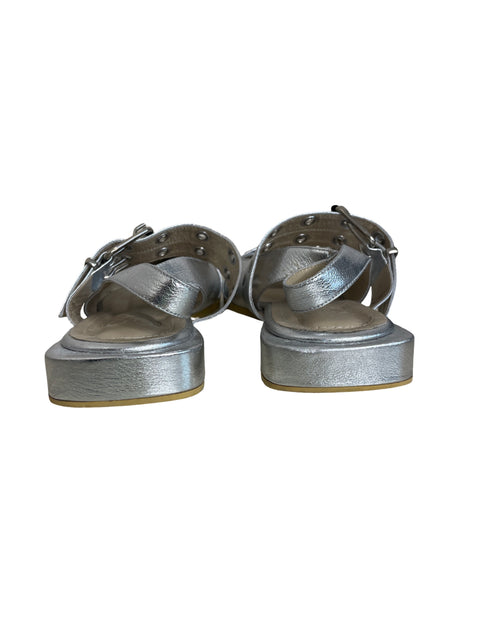Zapato Made In Colombia Punta cerrada Tiras Plateado - Talla 9