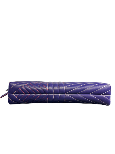 Cartera Carolina Herrera Inro Bordado Morado - Talla U