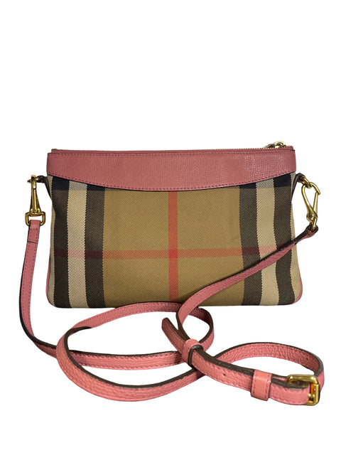 Cartera Burberry House Check Derby Peyton Crossbody Estampado Rosado - Talla U