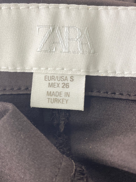 Chaqueta Zara Cuerina Zipper Marrón - Talla S