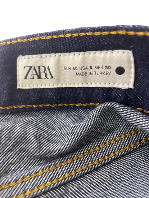 Bermuda Zara Bolsillo Short Doblado Azul - Talla 40