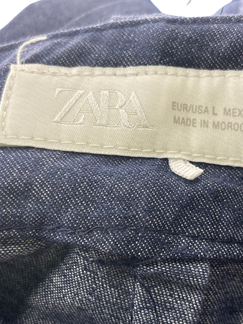 Pantalón Zara Bolsillo Wide-leg Azul - Talla L
