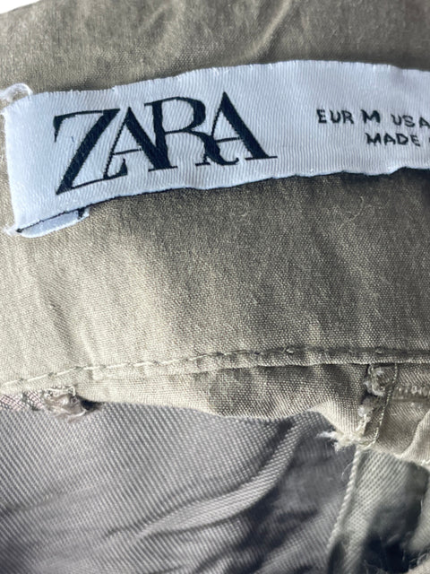 Pantalón Zara Recto Wide-leg Beige - Talla M