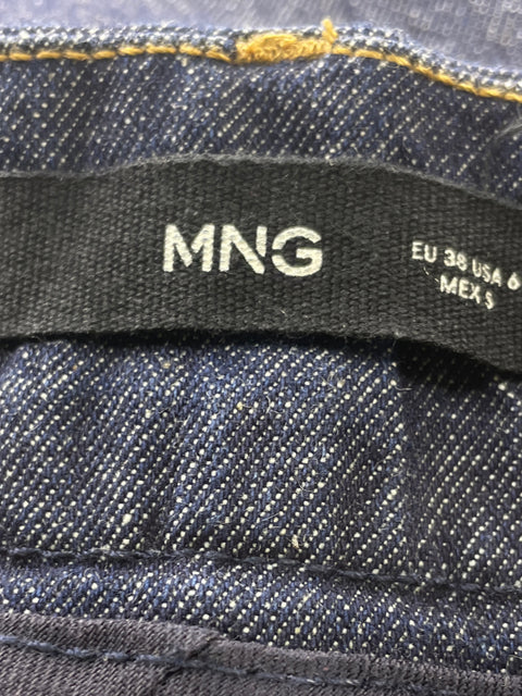 Pantalón Mng Recto Wide-leg Azul - Talla 38