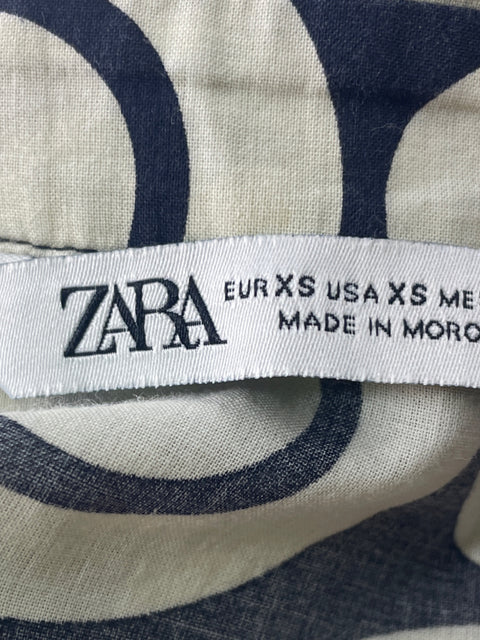 Conjunto Zara Estampado Camisa/pantalon Negro - Talla XS