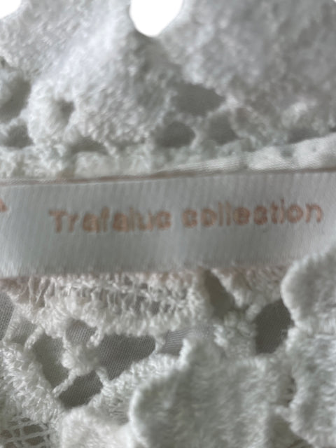 Blusa Trafaluc Collection Plisado Tejido Blanco - Talla XS