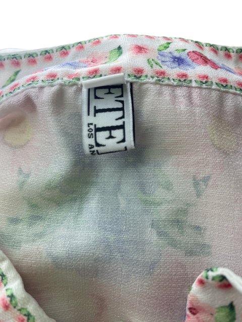 Vestido Eterna Cuello v Estampado Rosado - Talla XS