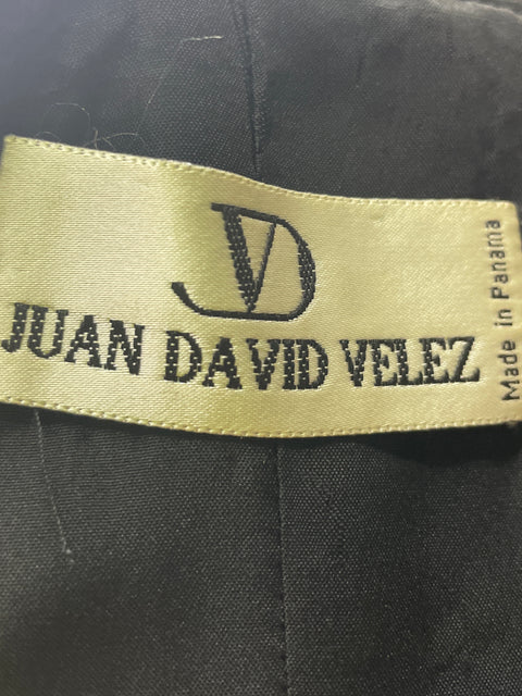 Vestido Juan David Velez Mini Brillo Dorado - Talla S