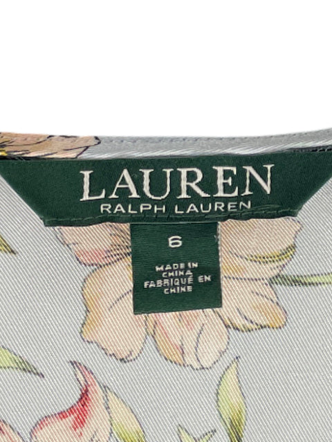 Vestido Ralph Lauren Floral Maxi Azul - Talla 6