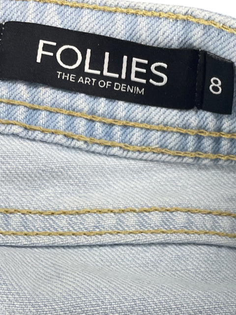 Pantalón Forriel Recto Wide-leg Azul - Talla 8