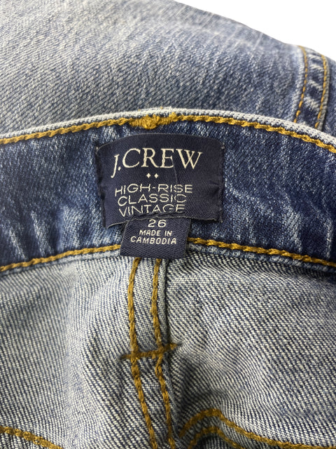 Pantalón J. Crew Prelavado Recto Azul - Talla 26