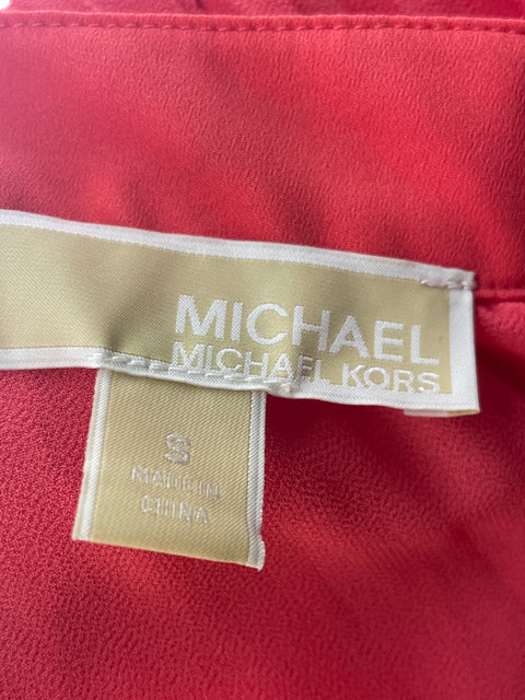 Vestido Michael Kors Maxi Fluido Plisado Rosado - Talla S