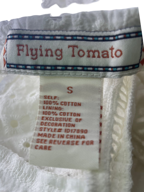 Vestido Flying Tomato Tiras Troquelado Blanco - Talla S