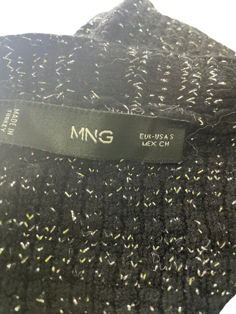Chaqueta Mng Brillo Cuello v Negro - Talla S