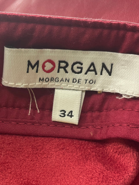 Falda Morgan Mini Cuerina Rojo - Talla 34