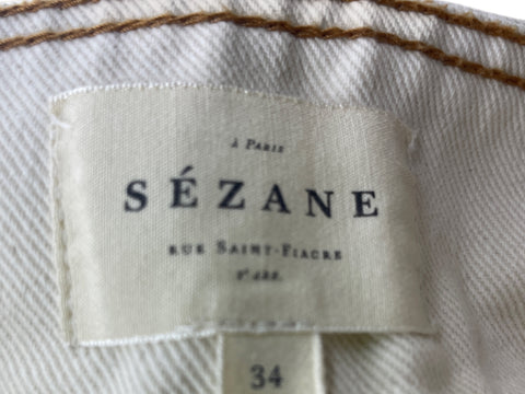 Falda Sezane Botones Mini Beige - Talla 34