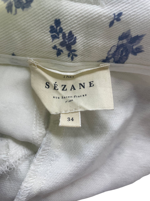 Pantalón Sezane Estampado Mini Morado - Talla 34