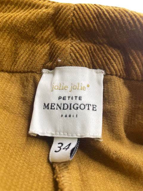 Pantalón Julie Jolie Recto Plisado Marrón - Talla 34