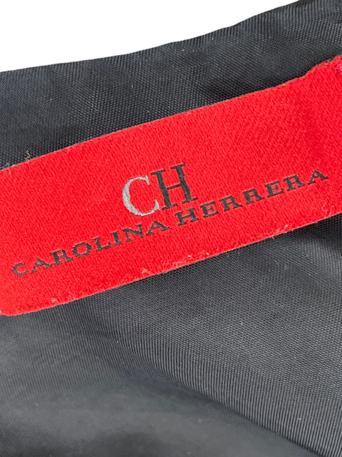 Vestido Carolina Herrera Estampado Midi Negro - Talla 6