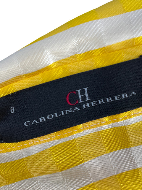 Vestido Carolina Herrera Cuadros Maxi Amarillo - Talla 8