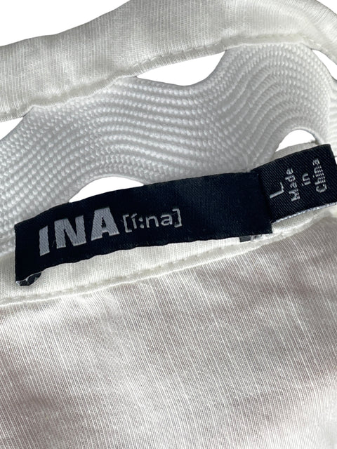 Vestido Ina Ina Troquelado Midi Blanco - Talla L