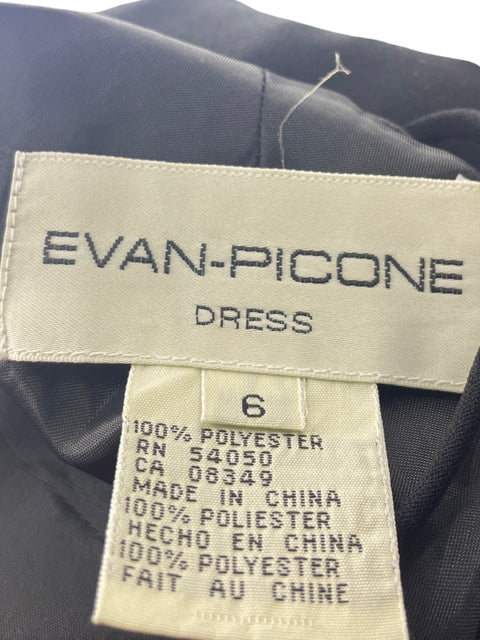 Vestido Evan-picone Oneshoulder Tiras Sin mangas Negro - Talla 6