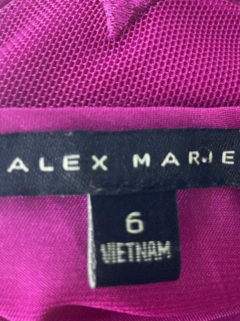 Vestido Alex Marie Transparente Sin mangas Morado - Talla 6