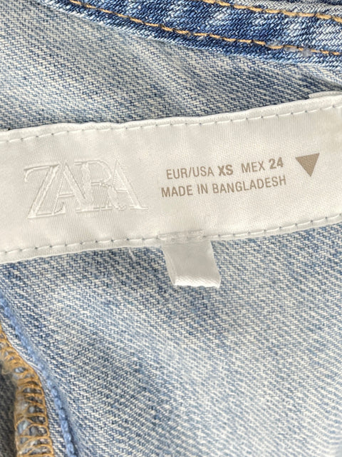 Vestido Zara Jean Asimétrico Azul - Talla XS