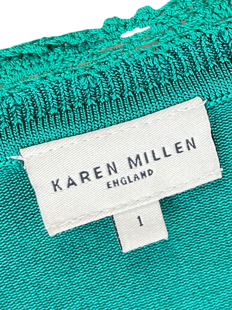 Top Karen Millen Tejido Verde - Talla S