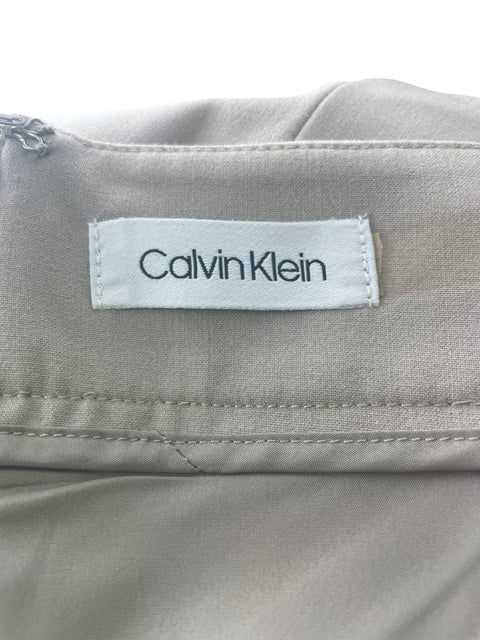 Falda Calvin Klein Midi Plisado Beige - Talla S