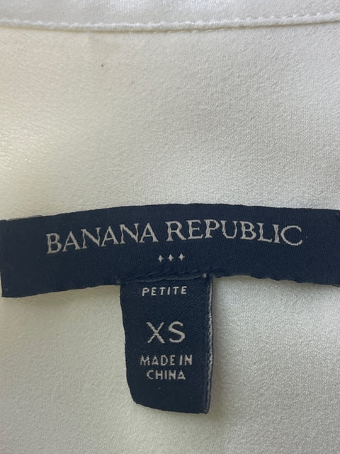 Blusa Banana Republic Liso Manga larga Cuello Blanco - Talla XS