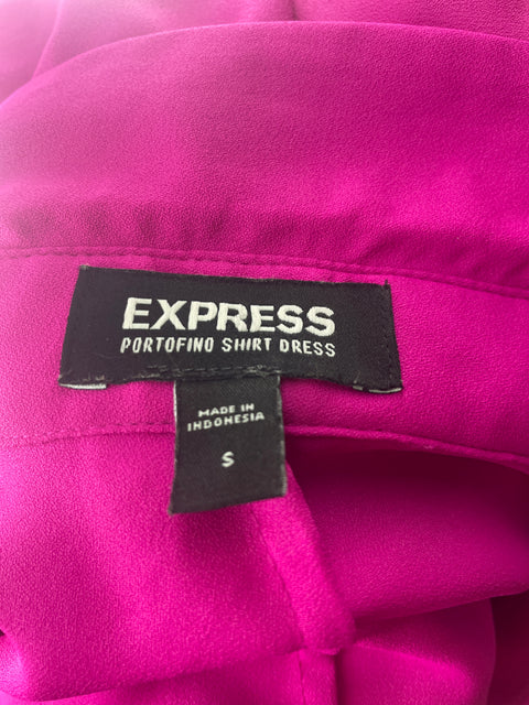 Vestido Express Liso Manga larga Suelto Rosado - Talla S