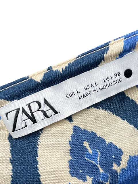 Blusa Zara Estampado Azul - Talla L