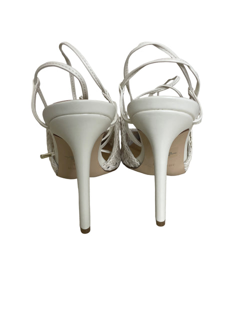 Zapato Nine West Tejido Tacón alto Punta cerrada Romanas Blanco - Talla 9.5