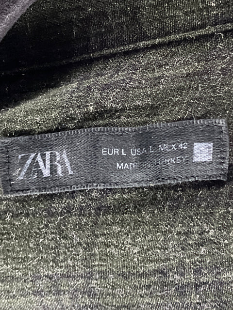 Blusa Zara Cuadros Oversized Verde - Talla L