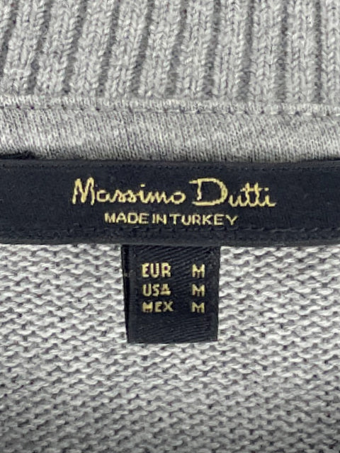 Suéter Massimo Dutti Punto Algodón Liso Gris - Talla M