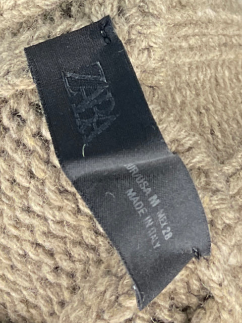 Pullover Zara Punto Recto Marrón - Talla M
