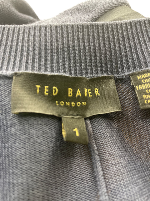 Conjunto Ted Baker Estampado Cuello v Manga larga Azul - Talla 4