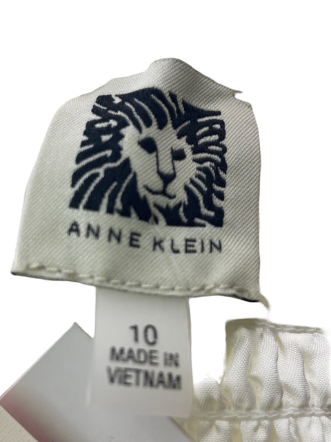 Blusa Anne Klein Tiras Ajustado Crop Blanco - Talla 10