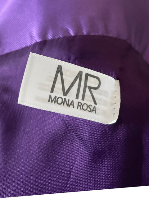 Vestido De Fiesta Mona Rosa Parches Fluido Morado - Talla S