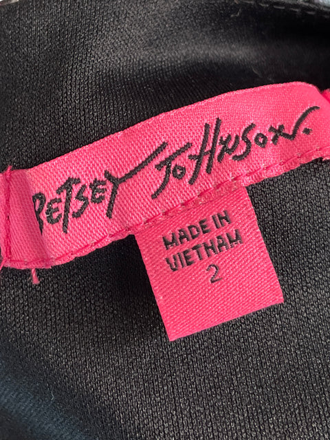 Vestido Betsey Johnson Estampado Floral Negro - Talla 2